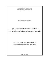 Quản lý thu bảo hiểm xã hội tại huyện phú bình, tỉnh thái nguyên 