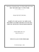 Nghiên cứu chế tạo xúc tác trên cơ sở molybden (VI) oxide cho phản ứng oxy hóa chọn lọc methanol thành formaldehyde (tt)