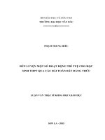 Rèn luyện một số hoạt động trí tuệ cho học sinh trung học phổ thông qua các bài toán bất đẳng thức