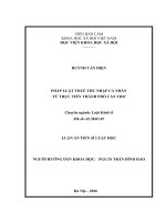 Pháp luật thuế thu nhập cá nhân từ thực tiễn thành phố cần thơ 