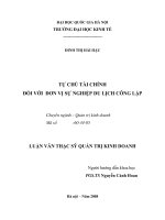Tự chủ tài chính đối với đơn vị sự nghiệp du lịch công lập 