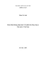 Hoàn thiện khung pháp luật về cổ phần hóa tổng công ty nhà nước ở việt nam 