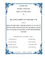 Khảo sát kiến thức, thái độ, hành vi và các yếu tố liên quan đến nuôi con bằng sữa mẹ trong 6 tháng đầu của bà mẹ có con dưới 1 tuổi ở thành phố huế năm 2016