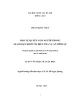 Bảo vệ quyền con người trong giai đoạn khởi tố, điều tra vụ án hình sự 