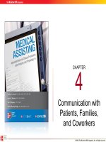 Lecture Medical assisting: Administrative and clinical procedures with anatomy and physiology (4e) – Chapter 4