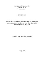 Biện pháp quản lý hoạt động dạy học ở các trường trung học cơ sở huyện tam đảo, tỉnh vĩnh phúc trong giai đoạn hiện nay 