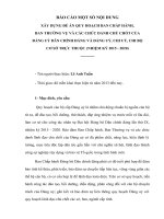 Xây dựng đề án quy hoạch ban chấp hành, ban thường vụ và các chức danh chủ chốt của đảng uỷ dân chính đảng và đảng uỷ, chi uỷ, chi bộ cơ sở trực thuộc (nhiệm kỳ 2015   2020) 