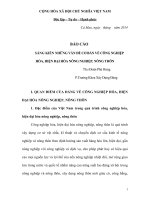 Sáng kiến những vấn đề cơ bản về công nghiệp hóa, hiện đại hóa nông nghiệp, nông thôn 