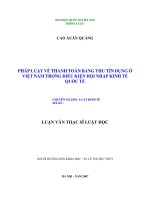 Pháp luật về thanh toán bằng thư tín dụng ở việt nam trong điều kiện hội nhập kinh tế quốc tế 