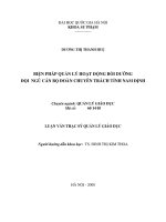 Biện pháp quản lý hoạt động bồi dưỡng đội ngũ cán bộ đoàn chuyên trách tỉnh nam định 