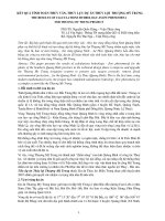 Kết quả tính toán thủy văn, thủy lực dự án thủy lợi thượng mỹ trung 