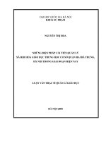 Những biện pháp cải tiến quản lý xã hội hoá giáo dục trung học cơ sở quận hai bà trưng, hà nội trong giai đoạn hiện nay 