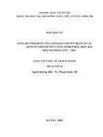 Đảng bộ tỉnh hưng yên lãnh đạo chuyển dịch cơ cấu kinh tế theo hướng công nghiệp hoá, hiện đại hoá giai đoạn 1997   2003 