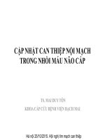 Cập nhật can thiệp nội mạch trong nhồi máu não cấp   TS mai duy tôn 