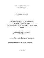 Biện pháp quản lý hoạt động tự học của sinh viên trường đại học sư phạm kỹ thuật nam định 