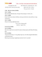 Đề thi học kì 1 môn Ngữ văn lớp 10 trường THPT Trần Quang Khải, Hà Nội năm học 2015 - 2016