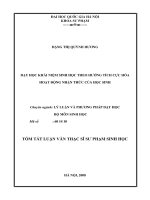 Dạy học khái niệm sinh học theo hướng tích cực hóa hoạt động nhận thức của học sinh 