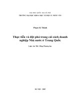 Thực tiễn và đột phá trong cải cách doanh nghiệp nhà nước ở trung quốc 
