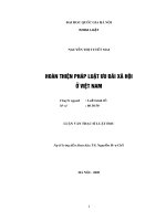 Hoàn thiện pháp luật ưu đãi xã hội ở việt nam 