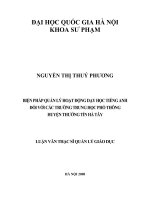 Biện pháp quản lý hoạt động dạy học tiếng anh đối với các trường trung học phổ thông huyện thường tín hà tây 