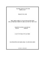 Thực hiện nghĩa vụ tài sản do người chết để lại theo quy định của bộ luật dân sự việt nam 