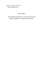 Sáng kiến kinh nghiệm một số kinh nghiệm nâng cao chất lượng hoạt động của đội ngũ cán bộ, công chức ở xã 