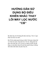 huong dan su dung bo nhac thay loi loc nuoc cb