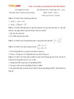 Đề thi học kì 1 môn Toán lớp 11 trường THPT Trần Quang Khải, Hà Nội năm học 2015 - 2016