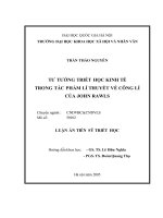 Tư tưởng triết học kinh tế trong tác phẩm lí thuyết về công lí của john rawls 