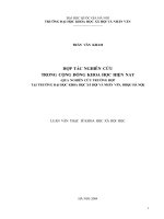 Hợp tác nghiên cứu trong cộng đồng khoa học hiện nay  qua nghiên cứu trường hợp tại trường đại học khoa học xã hội và nhân văn, ĐHQG hà nội 
