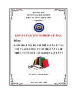 Kiểm soát nội bộ chi phí sản xuất tại chi nhánh công ty cổ phần xây lắp thừa thiên huế   xí nghiệp xây lắp 5 