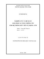 Nghiên cứu và đề xuất giải pháp an toàn thông tin cho hệ thống rút tiền tự động ATM 