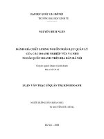 Đánh giá chất lượng nguồn nhân lực quản lý của các doanh nghiệp vừa và nhỏ ngoài quốc doanh trên địa bàn hà nội 