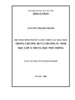 Biện pháp hình thành và phát triển khái niệm trong dạy học chương III và chương IV sinh học lớp 11 trung học phổ thông 