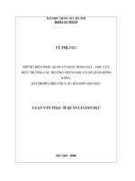 Những biện pháp quản lý hoạt động dạy   học của hiệu trưởng trường trung học cơ sở quận hồng bàng, hải phòng theo yêu cầu đổi mới giáo dục 