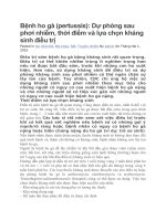 Bệnh ho gà (pertussis) dự phòng sau phơi nhiễm, thời điểm và lựa chọn kháng sinh điều trị 