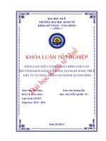 Nâng cao chất lượng hoạt động cho vay đối với khách hàng cá nhân tại ngân hàng TMCP đầu tư và phát triển chi nhánh quảng bình 