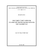 Phát triển ý thức chính trị của sinh viên trường đại học hàng hải việt nam hiện nay 