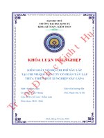 Kiểm soát nội bộ chi phí xây lắp tại CN công ty cổ phần xây lắp thừa thiên huế xí nghiệp xây lắp 6 