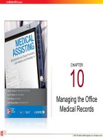 Lecture Medical assisting: Administrative and clinical procedures with anatomy and physiology (4e) – Chapter 10