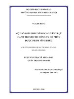 Một số giải pháp nâng cao năng lực cạnh tranh cho công ty cổ phần dược phẩm vĩnh phúc 