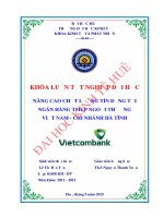 Nâng cao chất lượng tín dụng tại ngân hàng TMCP ngoại thương việt nam   chi nhánh hà tĩnh 