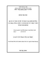 Quản lý nhà nước về đào tạo, bồi dưỡng cán bộ, công chức cấp huyện từ thực tiễn tỉnh ninh bình 