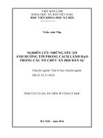 Nghiên cứu những yếu tố ảnh hưởng tới phong cách lãnh đạo trong các tổ chức xã hội dân sự (TT) 