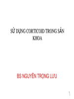 Sử Dụng Corticoid Trong Sản Khoa Bs Nguyễn Trọng Lưu