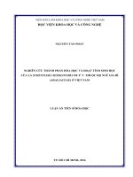 Nghiên cứu thành phần hóa học và hoạt tính sinh học của lá Schefflera sessiliflora De P.V. thuộc họ Ngũ gia bì (Araliaceae) ở Việt Nam