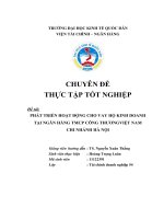 Phát triển hoạt động cho vay hộ kinh doanh tại Ngân hàng TMCP Công thương Việt Nam – Chi nhánh Hà Nội