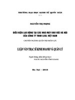 Điều kiện lao động tại các nhà máy khu vực Hà Nội của Công ty TNHH LIXILViệt Nam