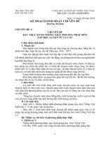 KẾ HOẠCH SINH HOẠT CHUYÊN ĐỀ tiểu học