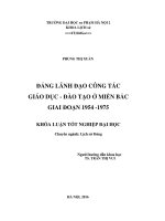 Đảng lãnh đạo công tác giáo dục   đào tạo ở miền bắc giai đoạn 1954  1975